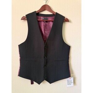 ASOS Men's Black Dress Vest Waistcoat Size 40 Regular Slim Formal